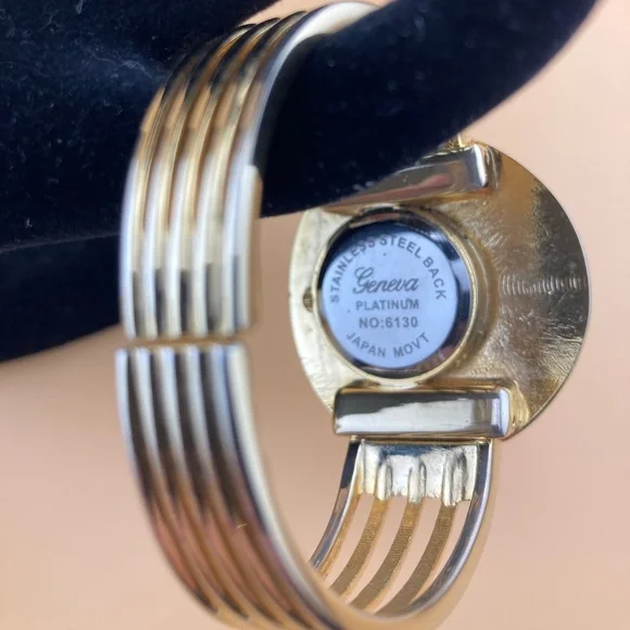 GENEVA Cuff Watches 2 - 1 Gold & 1 Silver - Picture 7 of 8